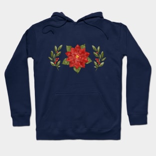 Elegant festive watercolor Christmas florals Hoodie